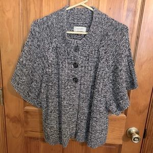 Sonoma Three Button Drop Shoulder Large Cable Knit Sweater